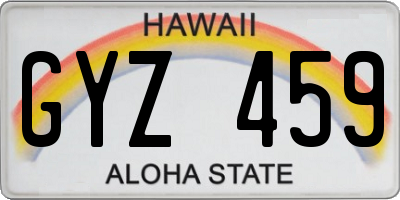 HI license plate GYZ459