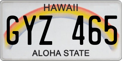 HI license plate GYZ465