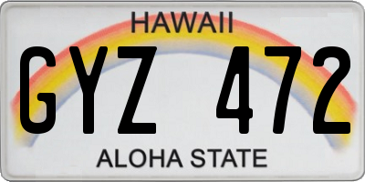 HI license plate GYZ472
