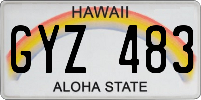 HI license plate GYZ483