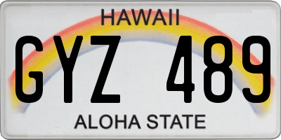 HI license plate GYZ489