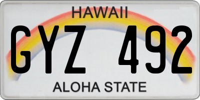 HI license plate GYZ492