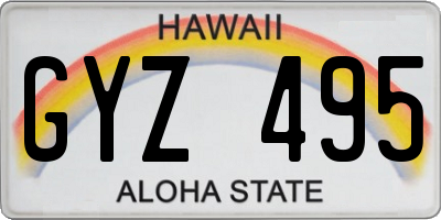 HI license plate GYZ495