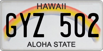 HI license plate GYZ502