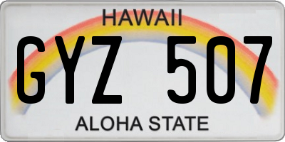 HI license plate GYZ507