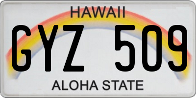 HI license plate GYZ509
