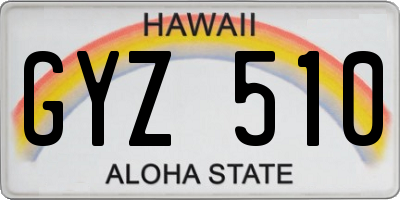 HI license plate GYZ510