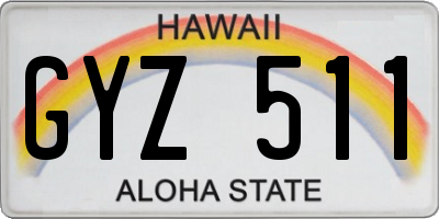 HI license plate GYZ511