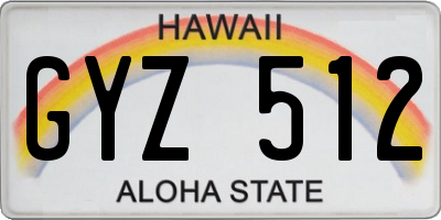 HI license plate GYZ512