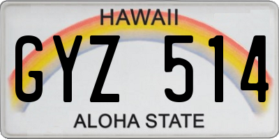 HI license plate GYZ514