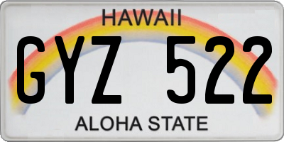 HI license plate GYZ522