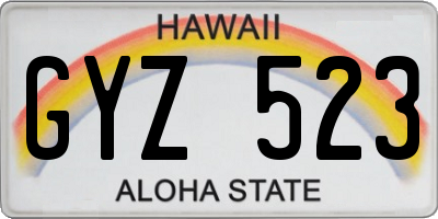 HI license plate GYZ523