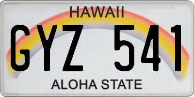 HI license plate GYZ541