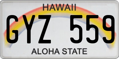 HI license plate GYZ559