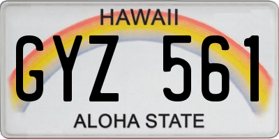 HI license plate GYZ561
