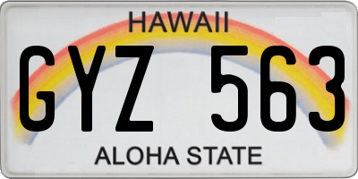 HI license plate GYZ563