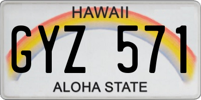 HI license plate GYZ571