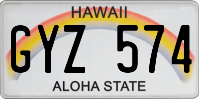 HI license plate GYZ574