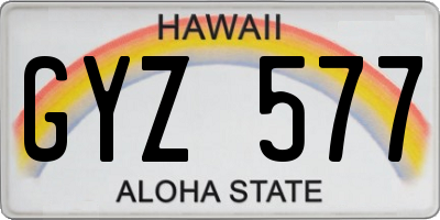 HI license plate GYZ577