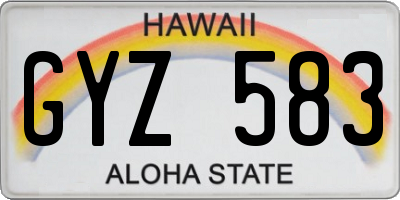 HI license plate GYZ583