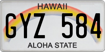 HI license plate GYZ584
