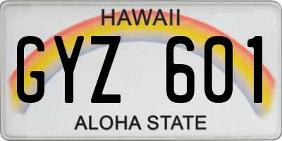 HI license plate GYZ601