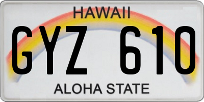 HI license plate GYZ610