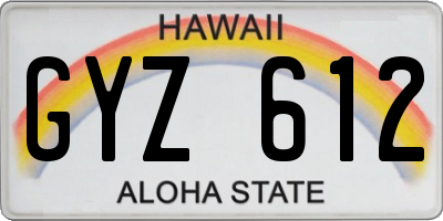 HI license plate GYZ612
