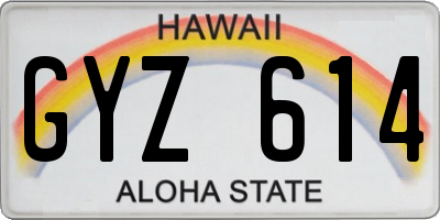 HI license plate GYZ614