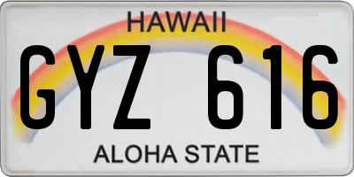 HI license plate GYZ616