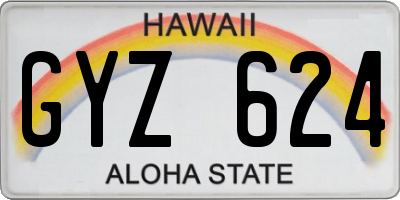 HI license plate GYZ624