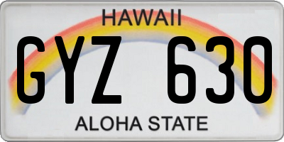 HI license plate GYZ630