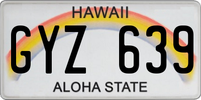 HI license plate GYZ639