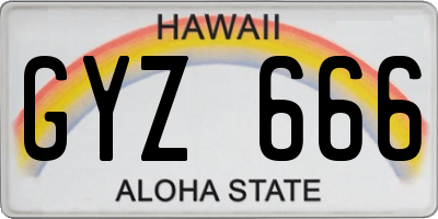 HI license plate GYZ666