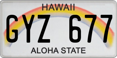 HI license plate GYZ677