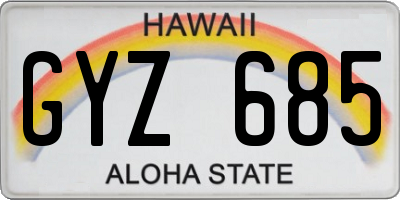 HI license plate GYZ685