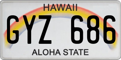 HI license plate GYZ686