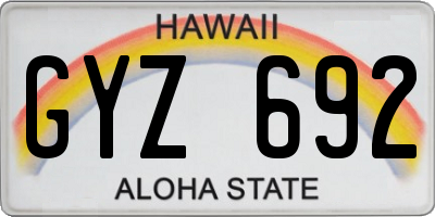 HI license plate GYZ692