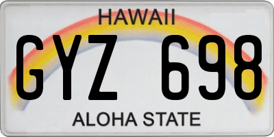 HI license plate GYZ698