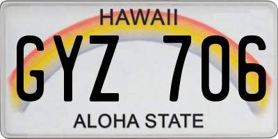 HI license plate GYZ706