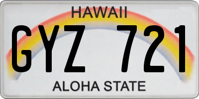 HI license plate GYZ721