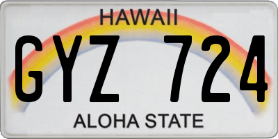 HI license plate GYZ724