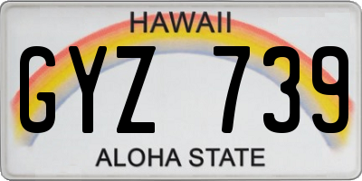 HI license plate GYZ739