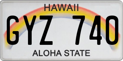HI license plate GYZ740
