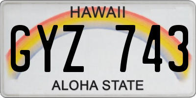HI license plate GYZ743