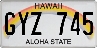 HI license plate GYZ745