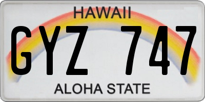 HI license plate GYZ747