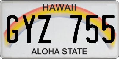 HI license plate GYZ755