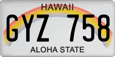HI license plate GYZ758