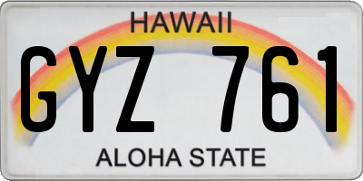 HI license plate GYZ761